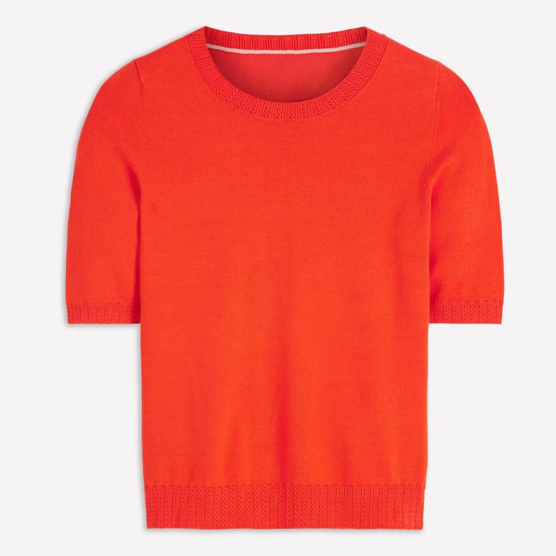 Boden, orange knitted t-shirt