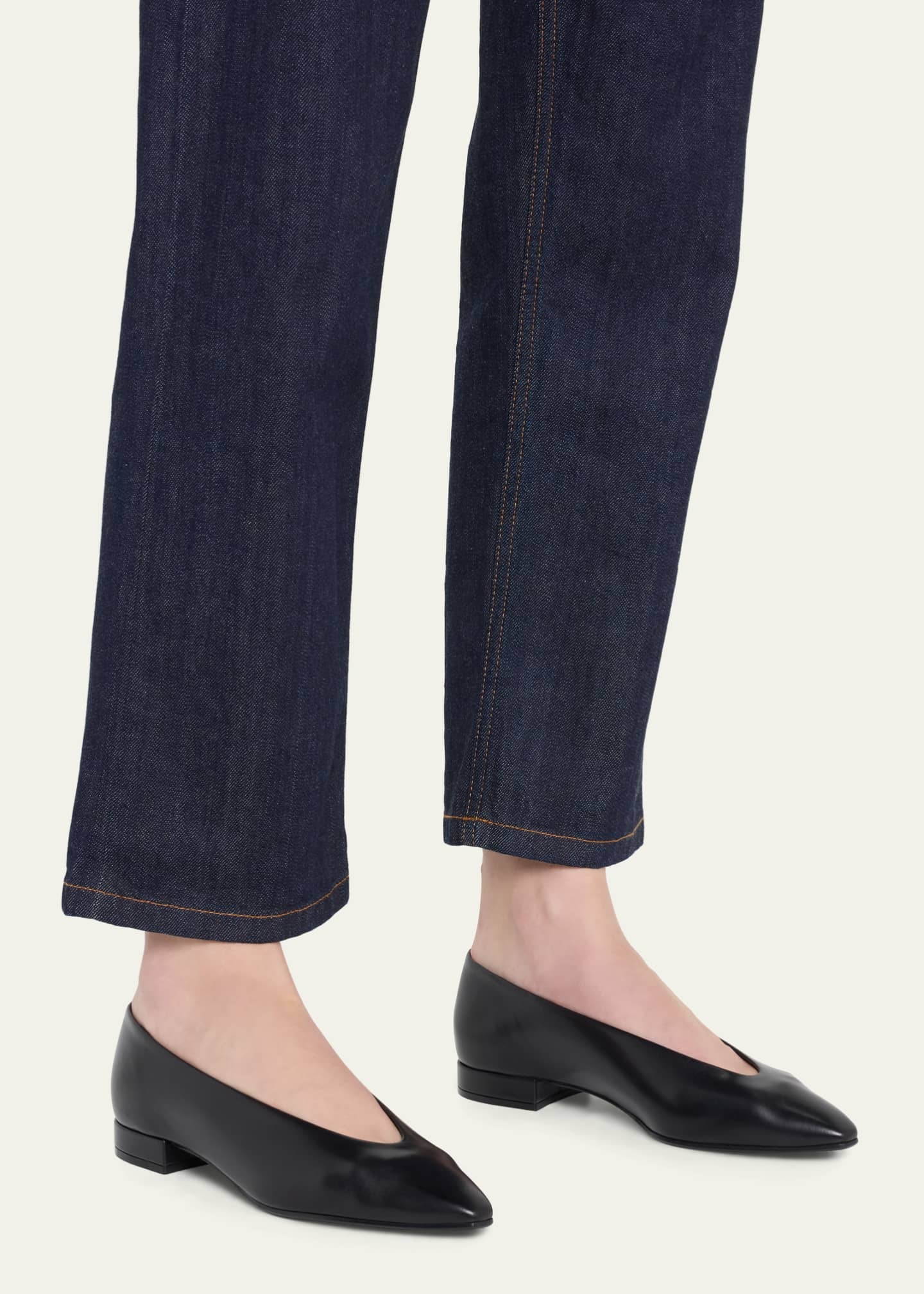 Loro Piana Rebecca Calfskin Ballerina Flats.