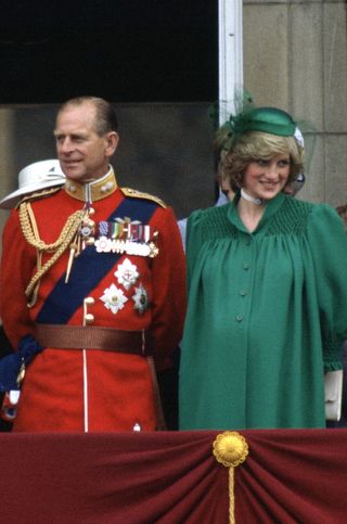 Princess Diana in green