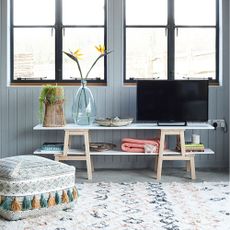 small living room tv ideas with freestanding shelving unit
