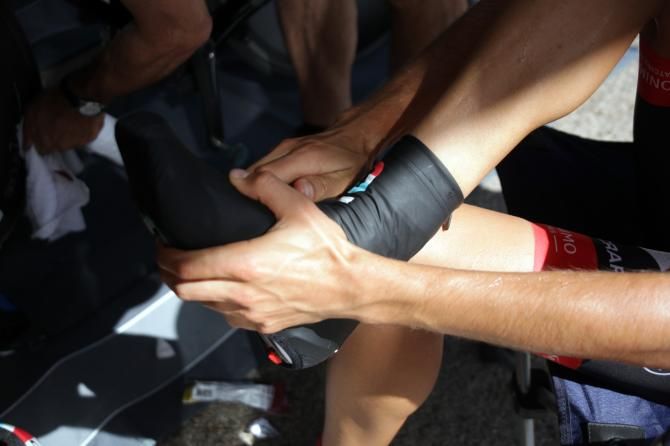Time to put on the aero booties before heading to the start house