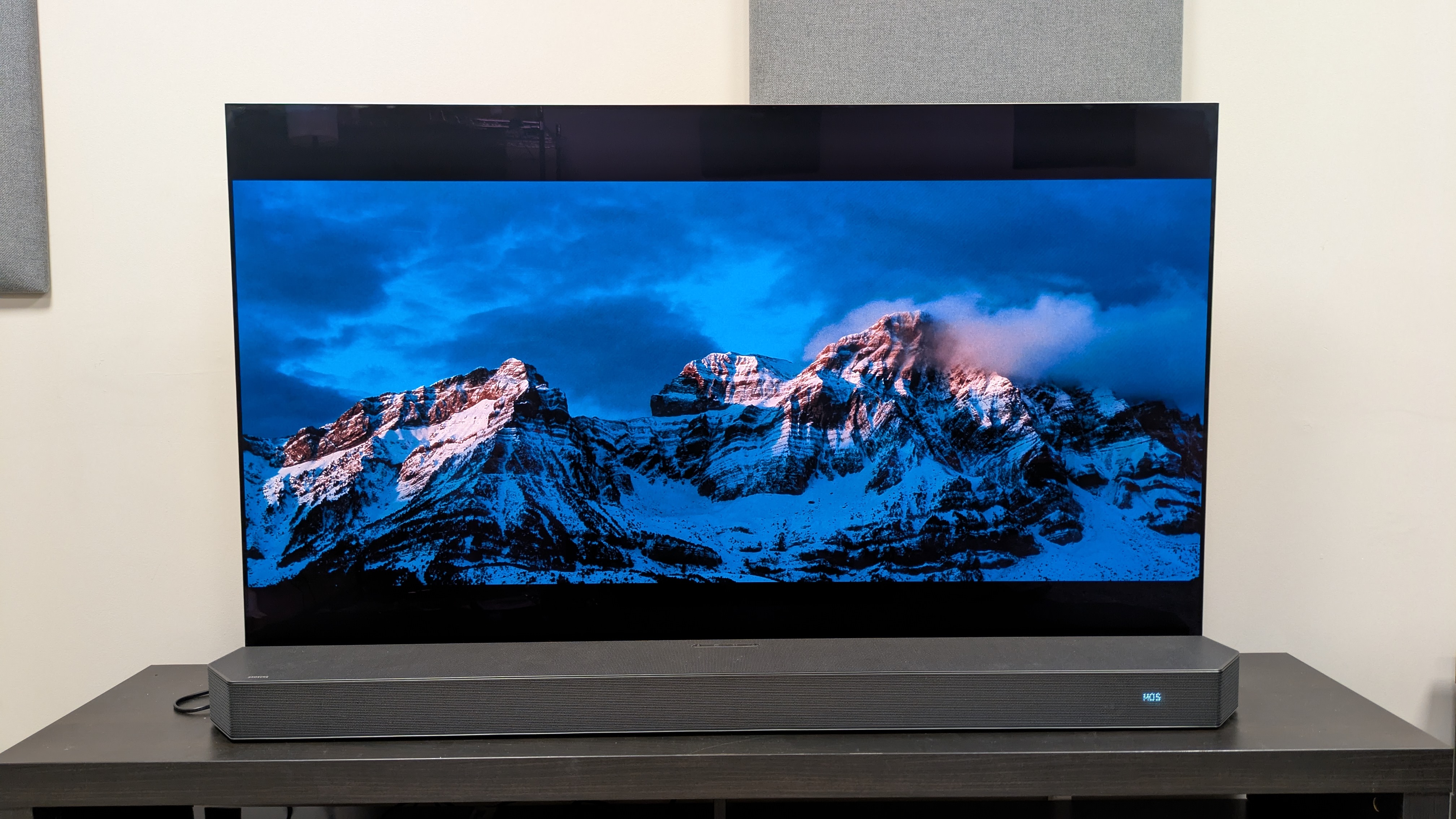 Black Phone 2 4K Blu-ray on LG G5 showing a snow-capped mountain 