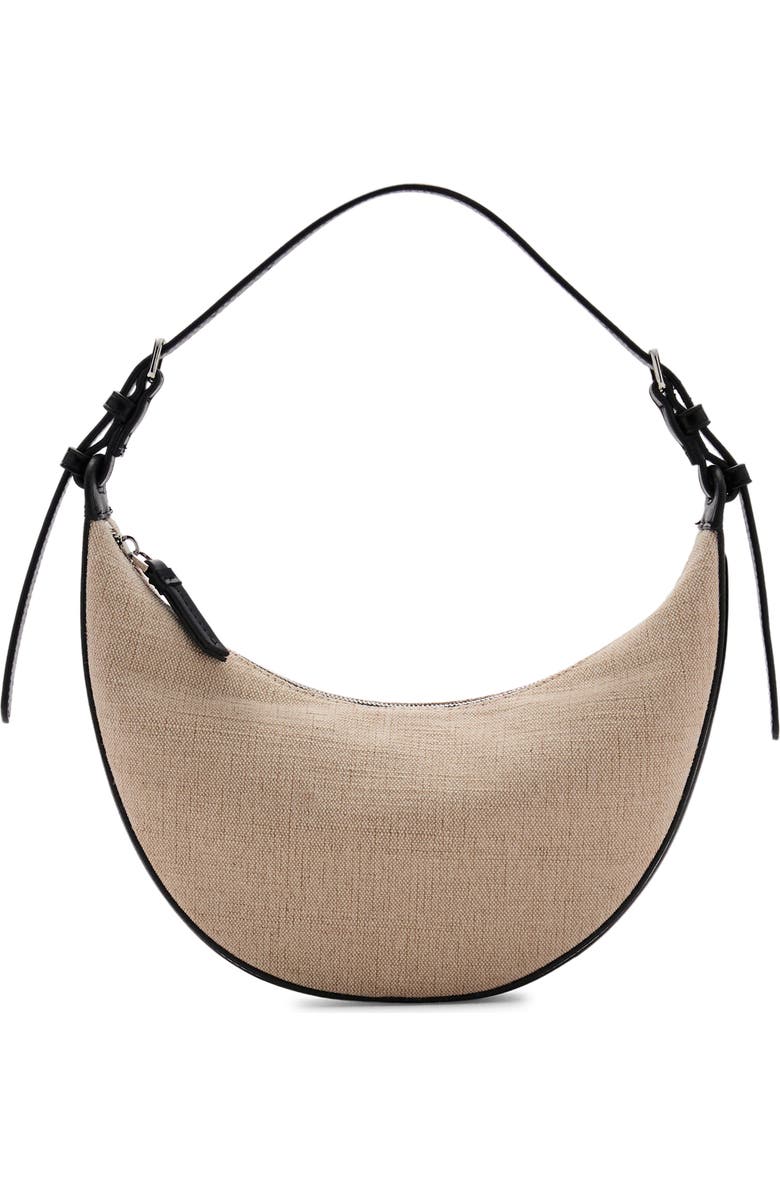Mini Oval Linen Blend Shoulder Bag