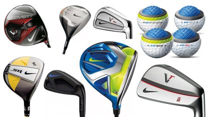 Selection of Nike Golf clubs and balls