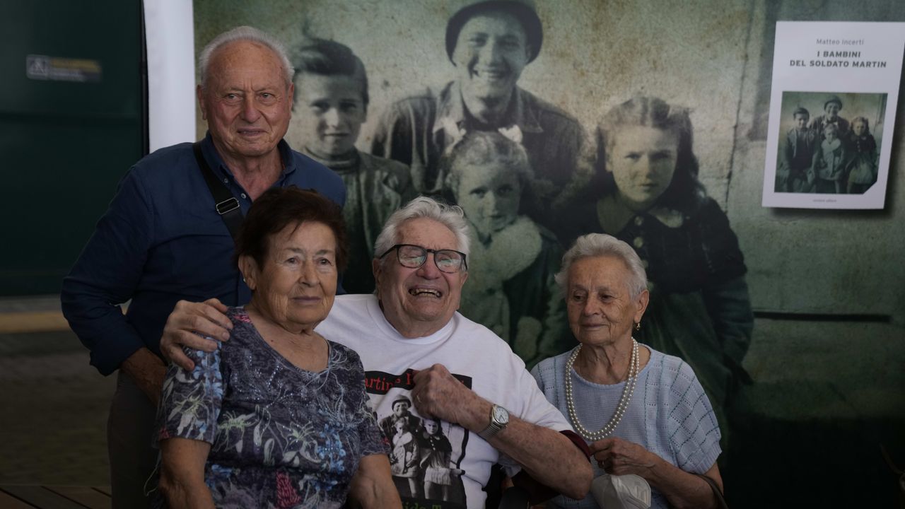 Martin Adler with the Naldi siblings.