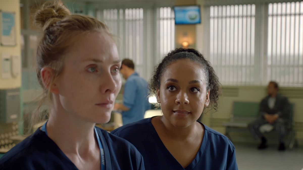 Holby City stars Rosie Marcel and Belinda Owusu as Jac Naylor and Nicky McKendrick.