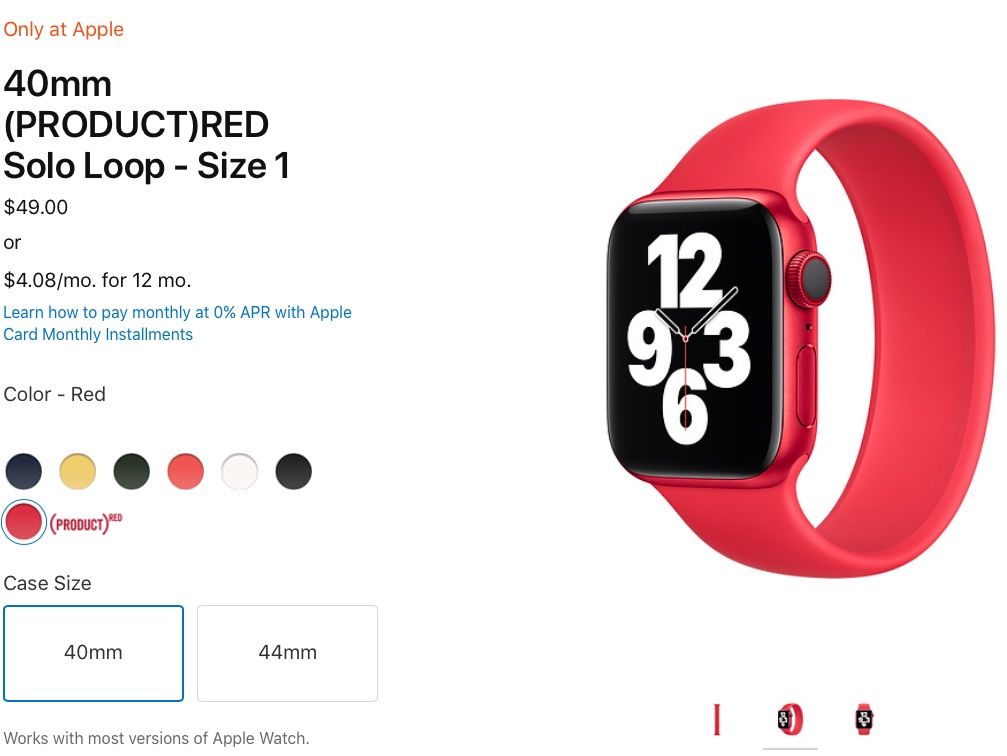 Apple Watch Solo Loop Red