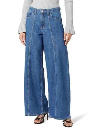 The Drop Women's Frida Relaxed Fit Jeans, Medium Indigo, 24