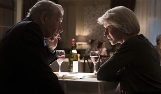 The Good Liar Ian McKellen and Helen Mirren at dinner