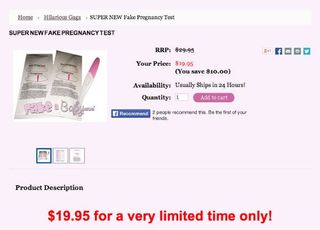 Fake Pregnancy Test Purchase Listing