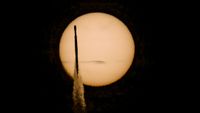 A rocket transits the sun