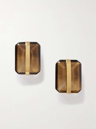 Gold-Tone and Resin Earrings