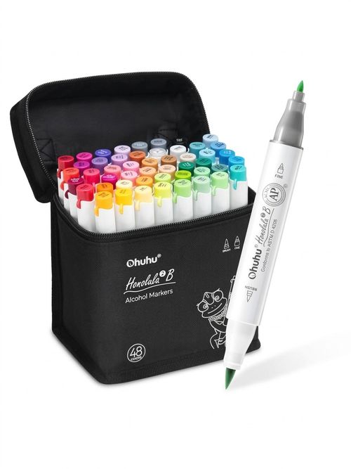 Ohuhu Honolulu 2b 48-Color Alcohol Marker Set