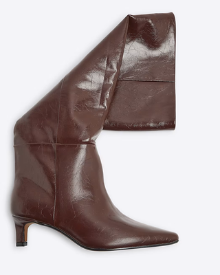 An image of River Island kitten heel boots.