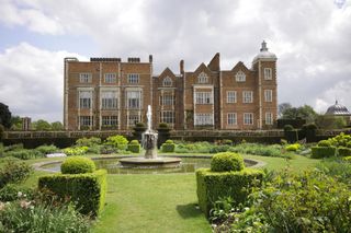 Exterior shot of Hatfield House in Hertfordshire, filming location for Bridgerton season