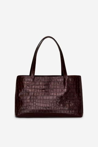 Croc-Effect Leather Tote