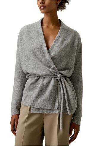 Lounge-Wickel-Strickjacke aus Wolle für Damen