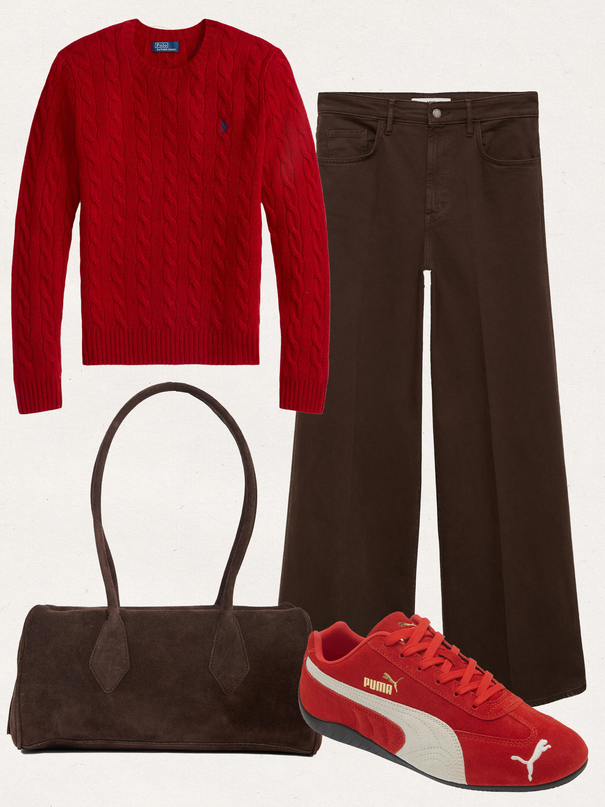 Nordstrom red and brown outfit