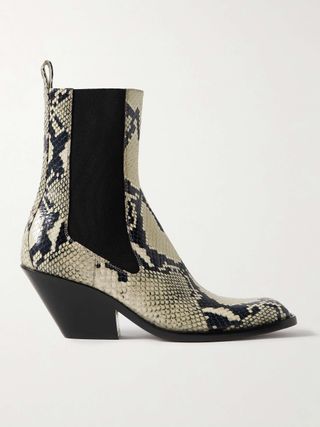 Austin Snake-Effect Leather Ankle Boots