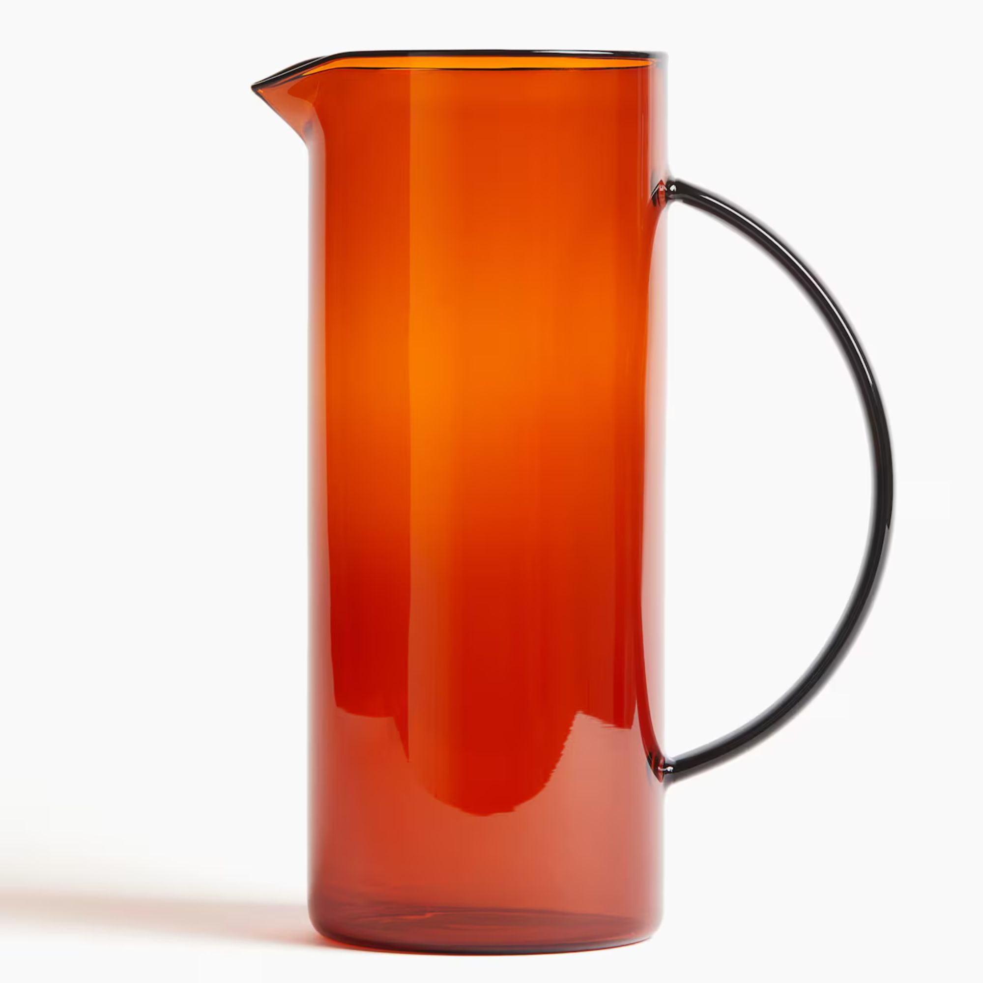 Amber glass jug with fine handle