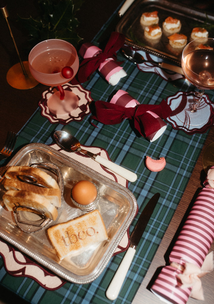 Cotton Runner in Green Tartan