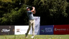 Jacques Kruyswijk hits a tee shot at the 2025 Magical Kenya Open