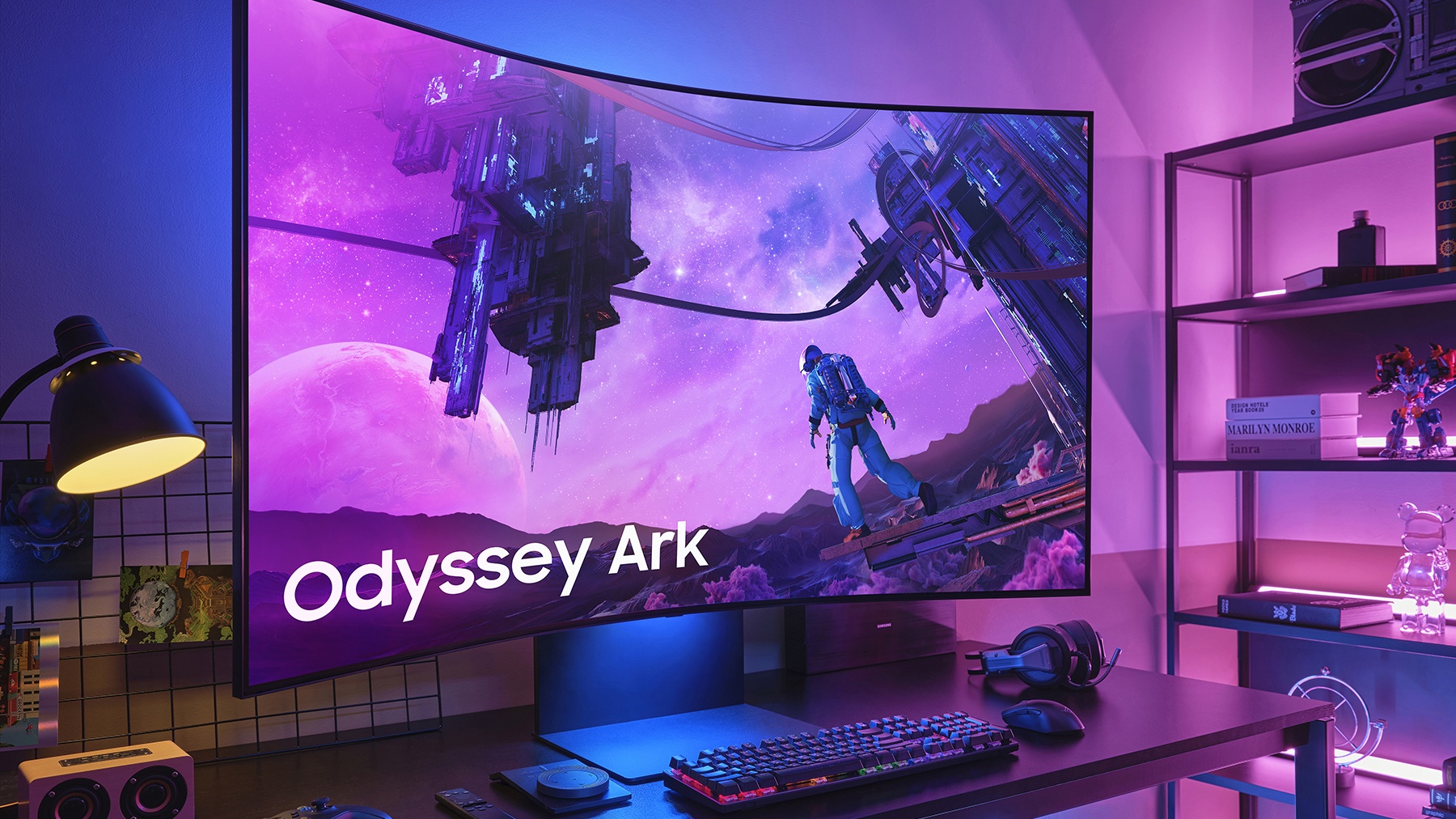 Der Odyssey Ark punkte mit XXL-Bildfläche, Curved-Display und Dreiteilungs-Option