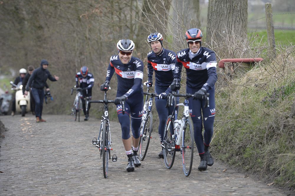 IAM Cycling riders on the bergs.