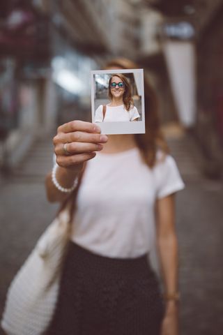 Polaroid picture of a woman