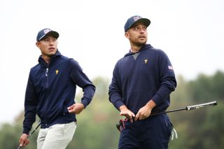 Collin Morikawa and Xander Schauffele during the Presidents Cup