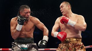Joyce (L) and Zhang (R) in their previous fight ahead of the Zhang vs Joyce 2 live stream boxing