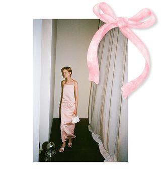a woman in a pink dress that embodies the girlhood aesthetic