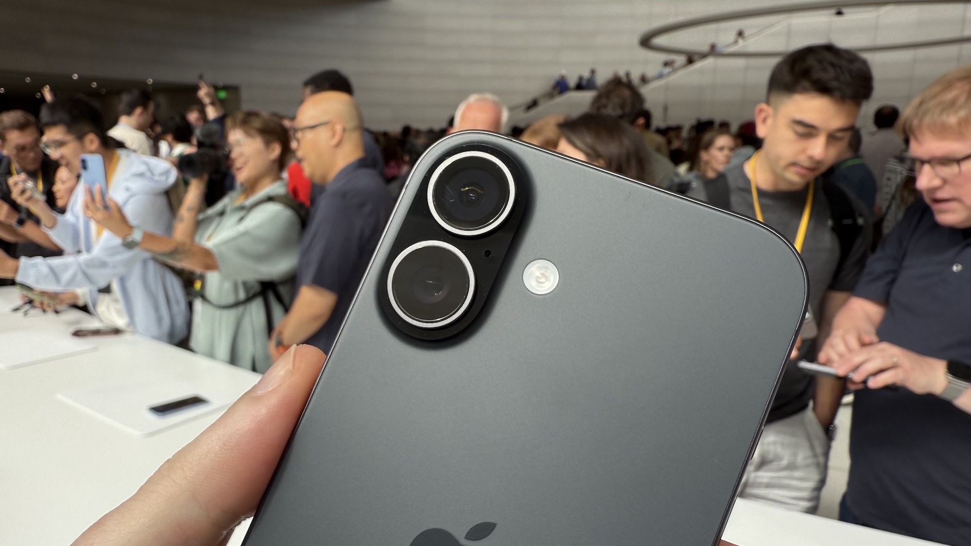 Images of the product launch for iPhone 17 at Apple&#039;s HQ in Cupertino