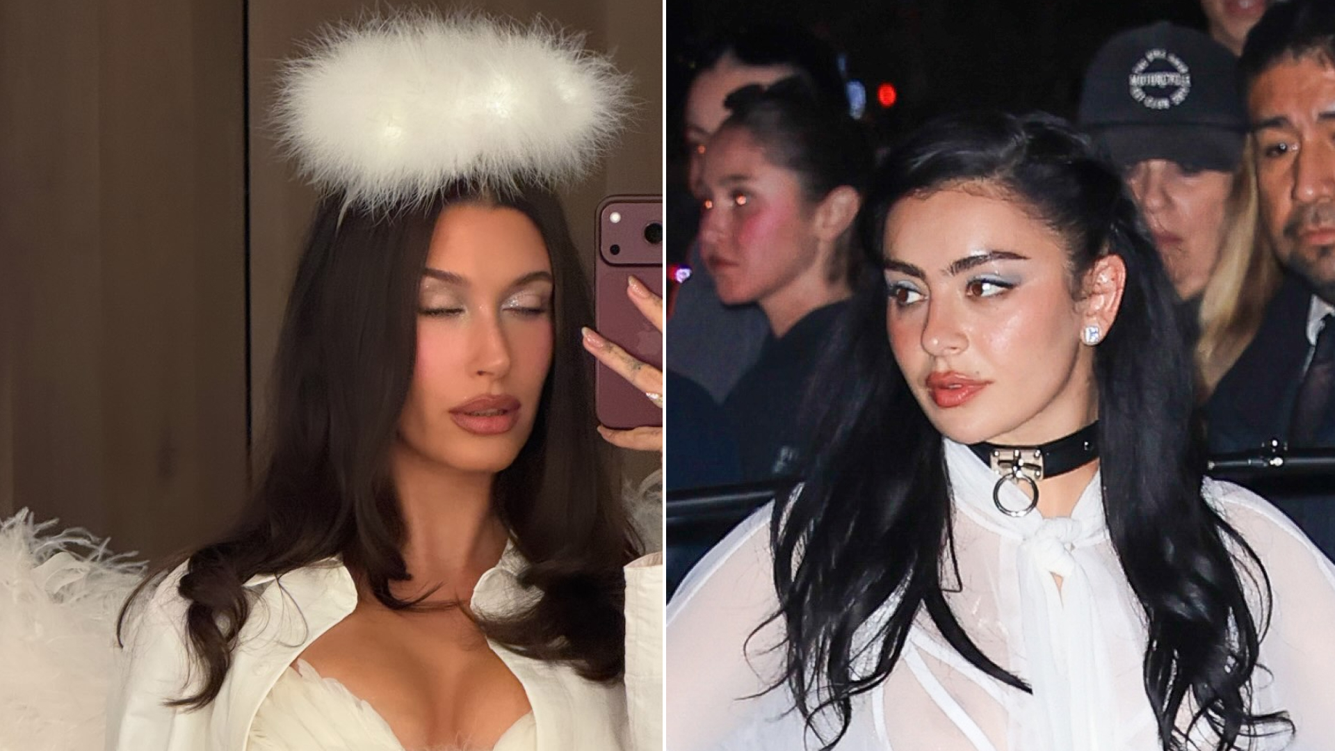 Charli XCX and Hailey Bieber attend Kendall Jenner's Halloween birthday party