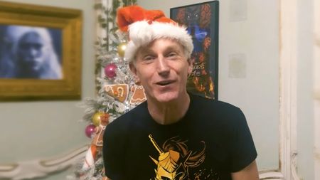 Larian CEO Swen Vincke in a santa hat 