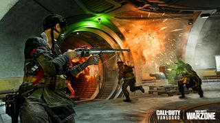 Call of Duty Warzone Pacific action shot at the fast travel point of interest