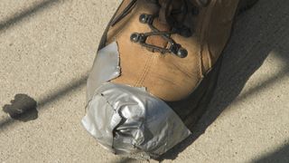 Duct tape shoe repair