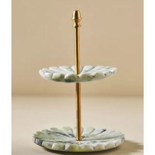 green marble jewelry stand