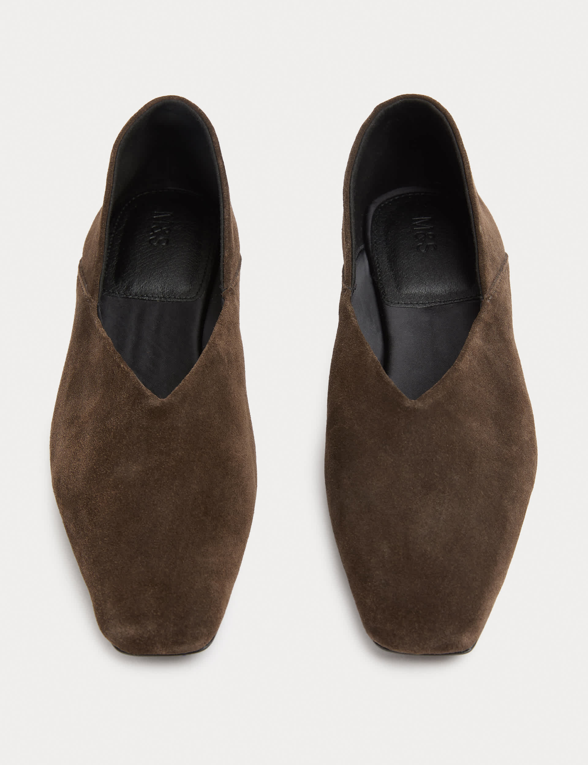 Suede Flat Chisel Toe Ballet Pumps