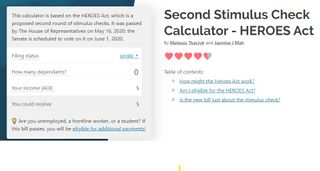 Stimulus Check calculator