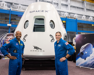 NASA astronauts Victor Glover and Michael Hopkins will fly on the first SpaceX Dragon mission.