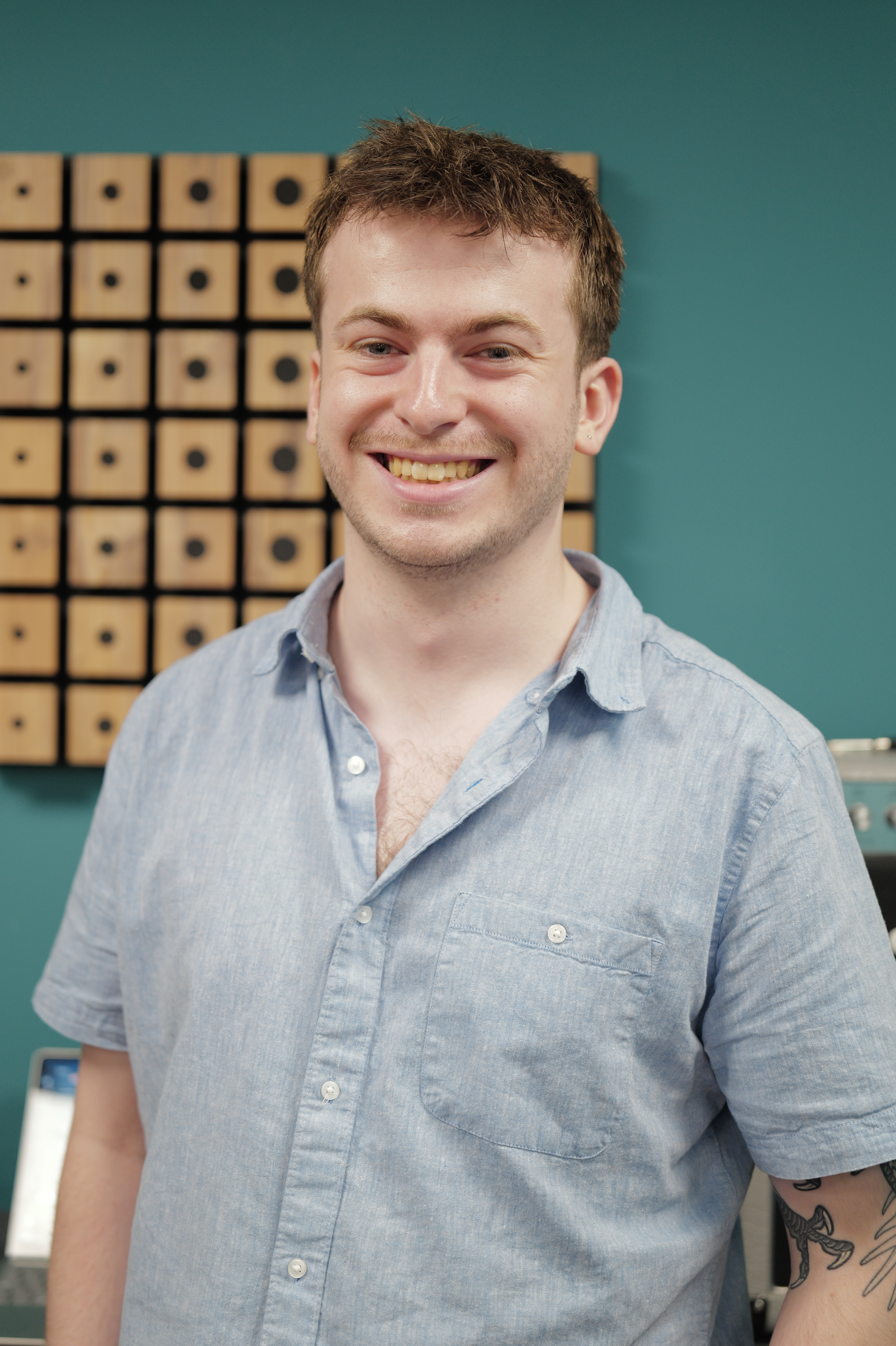 A photo of a man smiling taken on a Leica Q3 43 camera