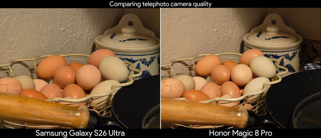 Comparing telephoto bokeh and image quality between a Samsung Galaxy S26 Ultra and an Honor Magic 8 Pro