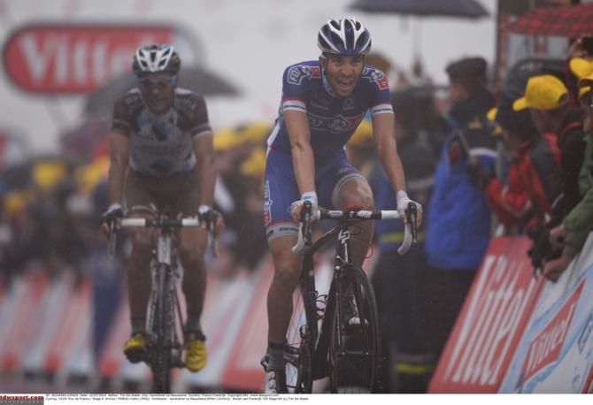 Thibuat Pinot (FDJ) followed over the line by Jean-Christophe P&eacute;raud (Ag2r)
