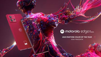The Motorola Edge 30 Fusion in Pantone colour of the year Viva Magenta