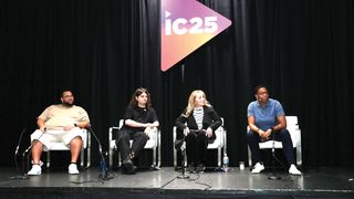 Photos from AI and immersive experience panelists speaking at InfoComm 2025. 