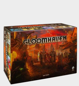 Gloomhaven box on a plain background