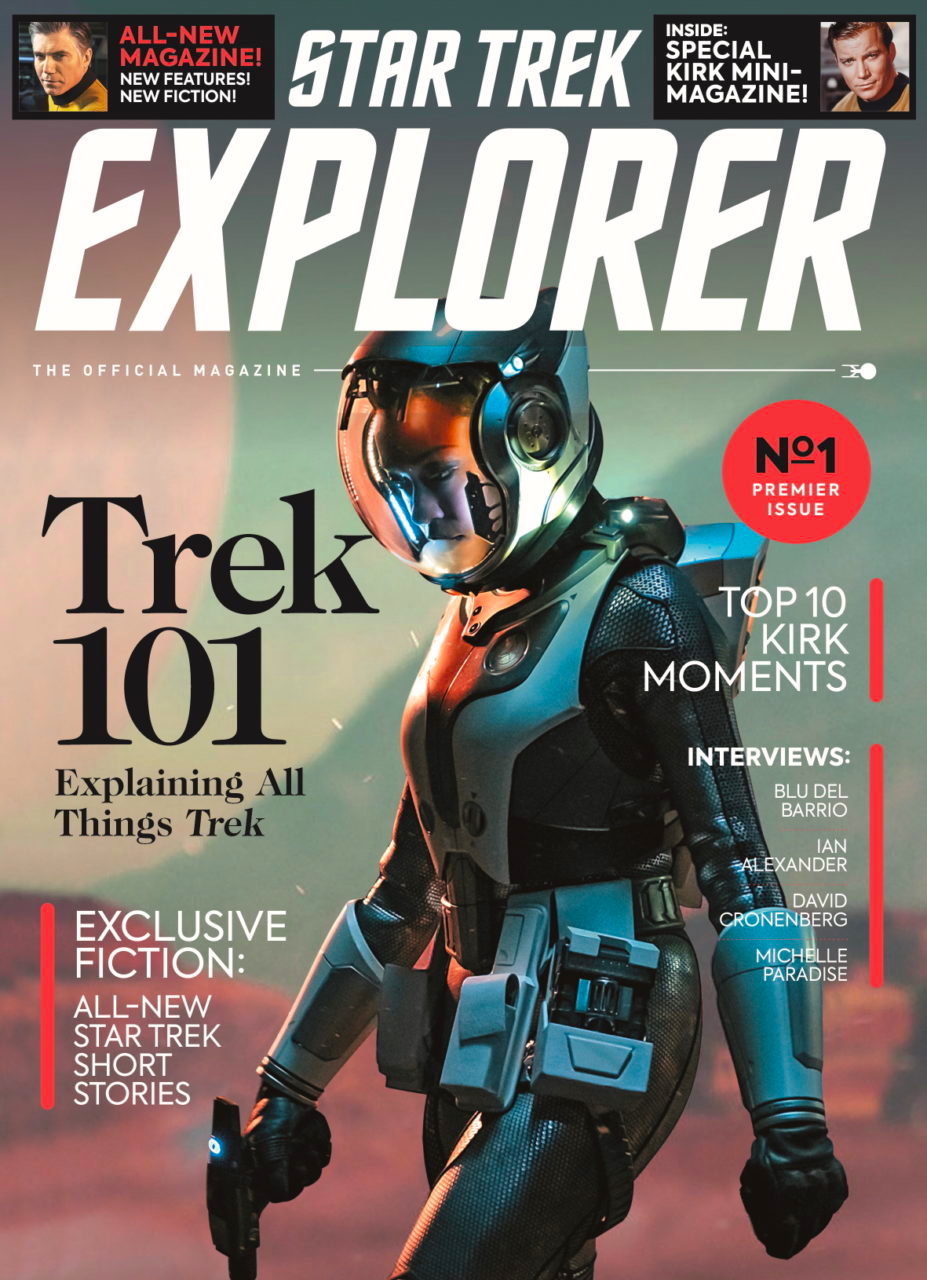 A sci-fi magazine cover featuring an astronaut in a spacesuit