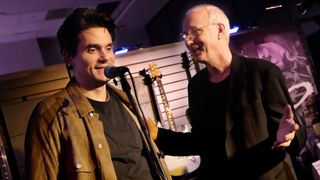 John Mayer speak to Paul Reed Smith at the 2019 NAMM Show at the Anaheim Convention Center on January 25, 2019 in Anaheim, California.