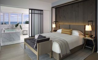 Bedroom and en-suite designed by Yabu Pushelberg